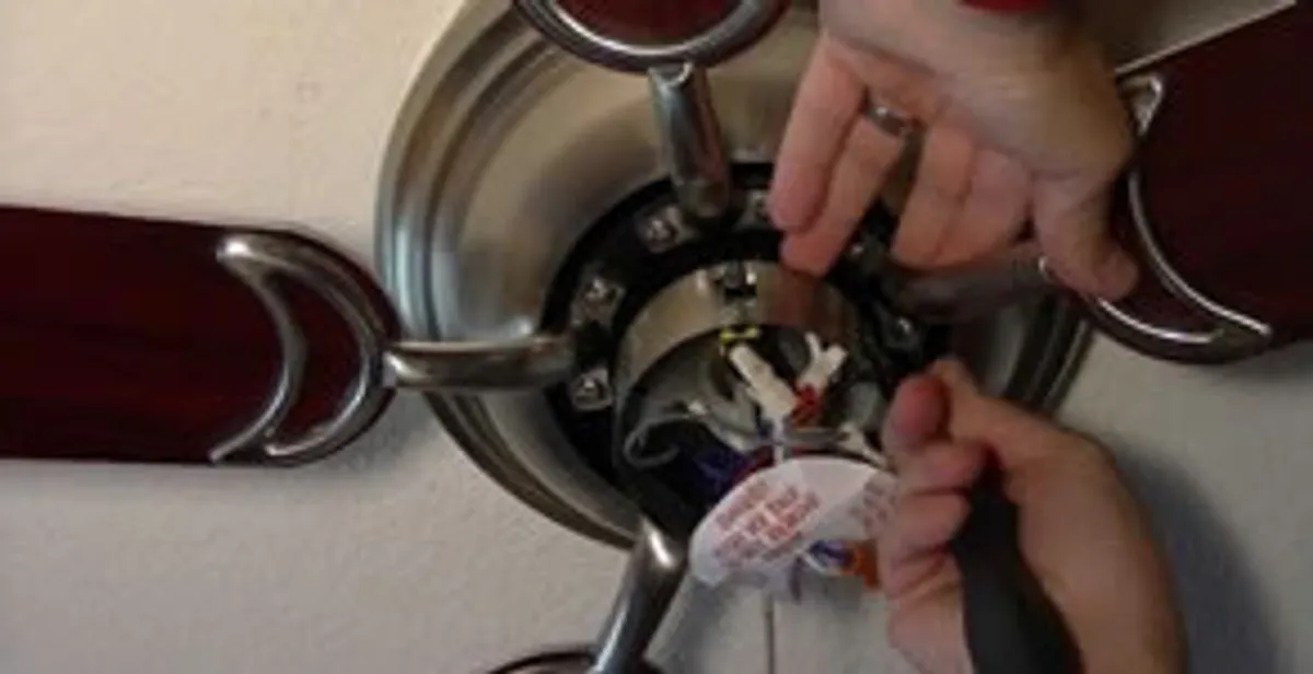 Ceiling fan installation with electrical wiring and mounting by professional electrician in Escondido, CA