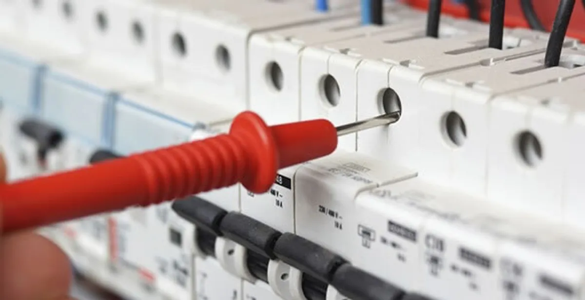 Electrical contractor testing circuit breakers during electrical repair in Poway, CA