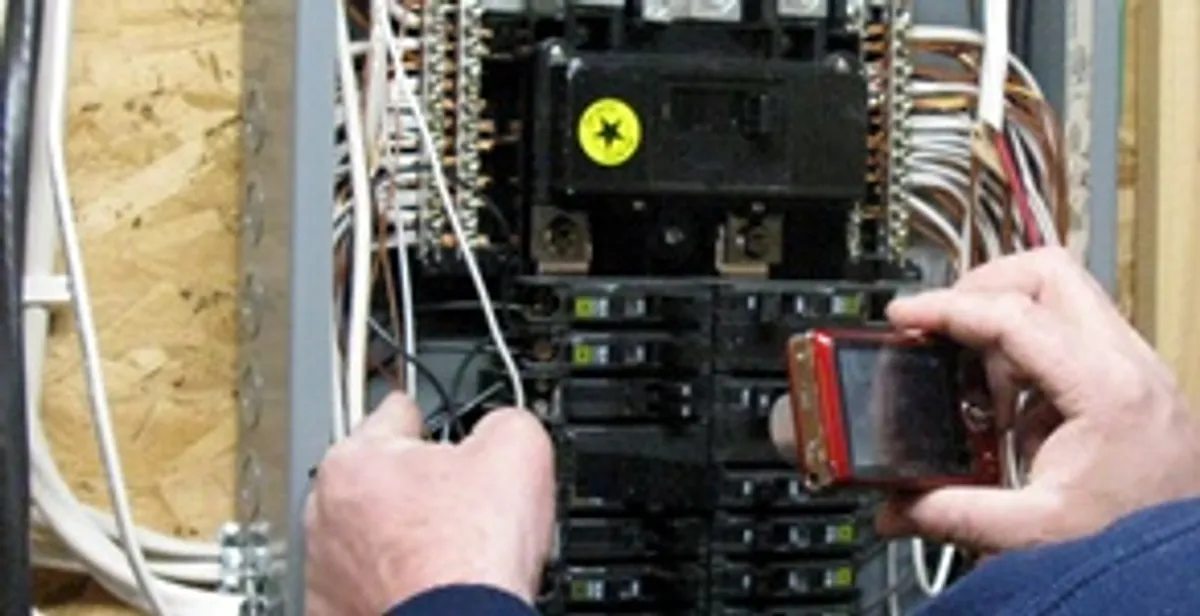 Home electrical inspection of circuit breaker panel by licensed electrician in Escondido, CA