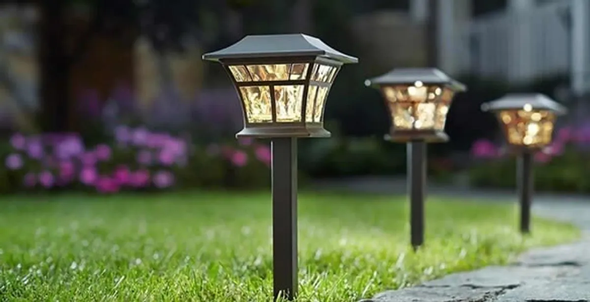 landscape lighting installation services with professionally installed pathway lights in Escondido, CA